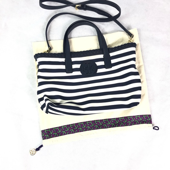 Tory Burch Handbags - Tory Burch Crossbody Striped Navy purse